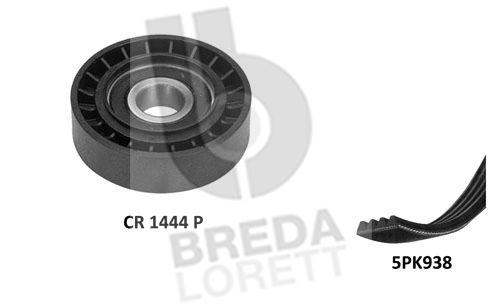 BREDA LORETT V formos rumbuotas diržas, komplektas KCA0013